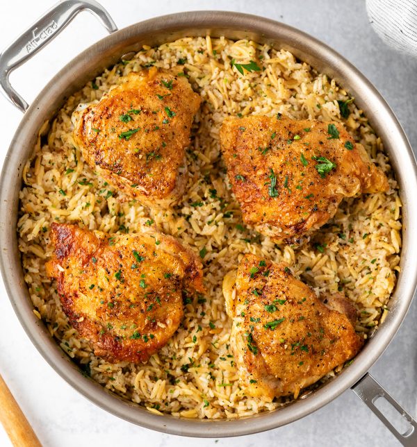 Chicken + rice + salad